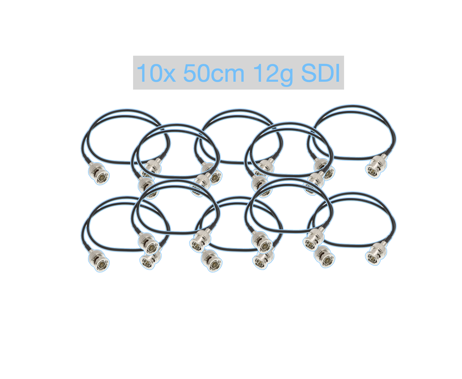 10x 50cm 12g sdi alvin cable