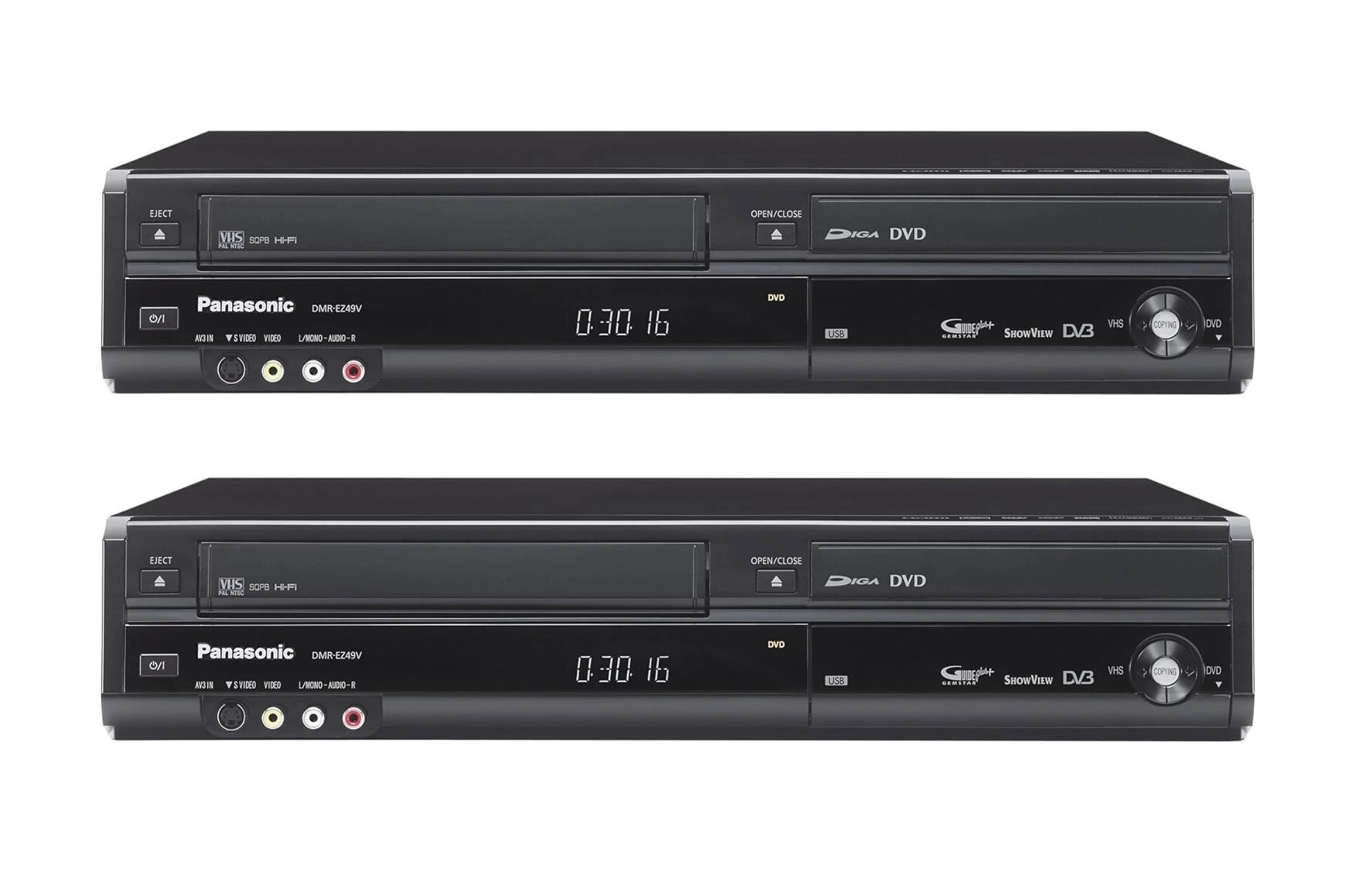 Vhs-to-vhs copying transfer recording kit - 2 x panasonic ez49v - vcr recorder
