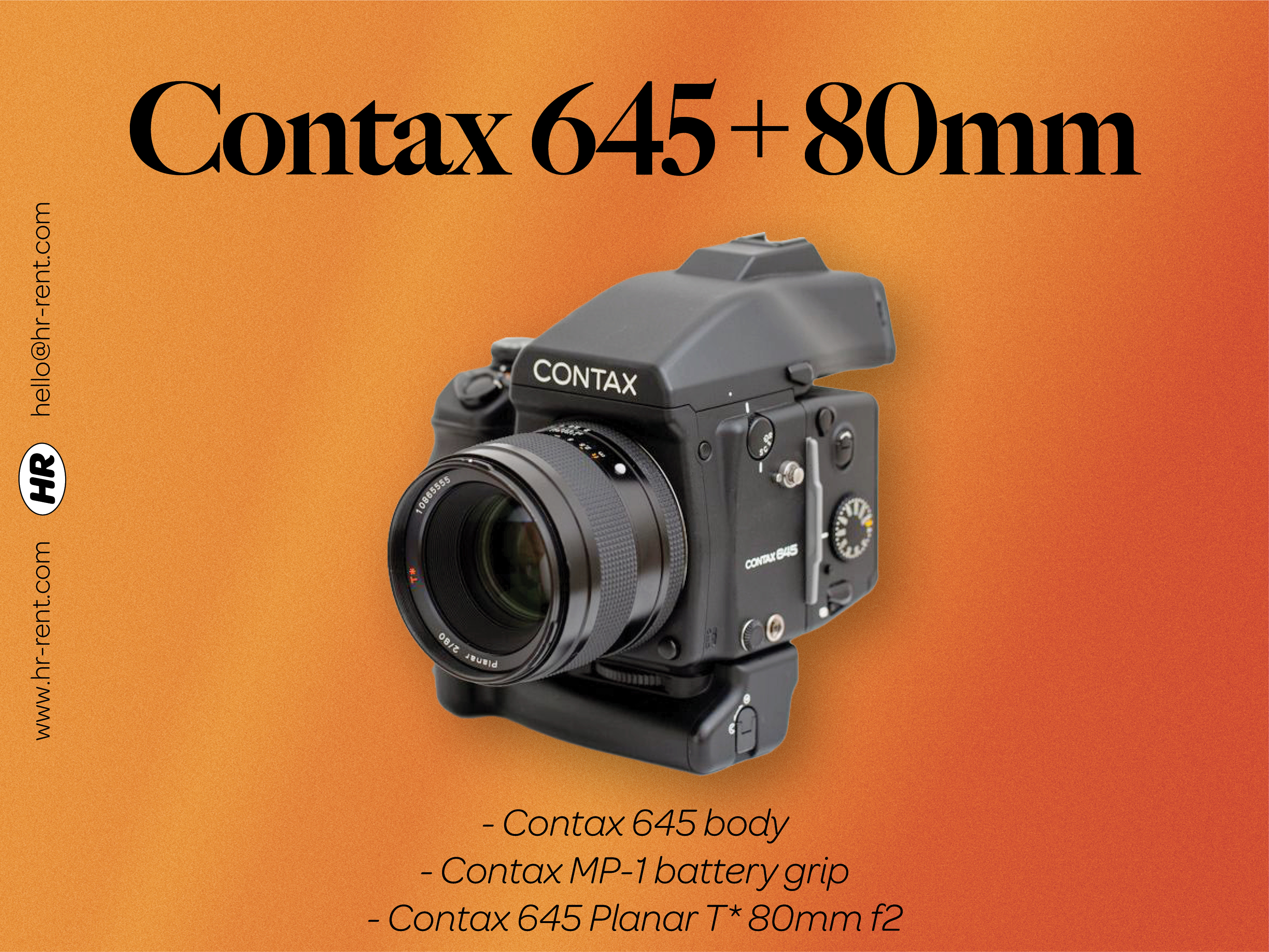 Contax 645 body + mp-1 battery grip + 80mm f2 lens