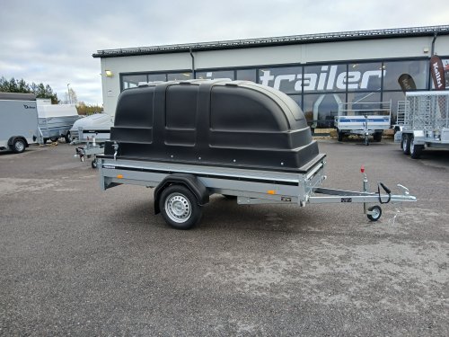 Släpvagn med kåpa 750kg obromsad 80km/h
