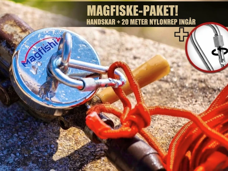Magnetfiske kit 100kg rep 20m & handskar