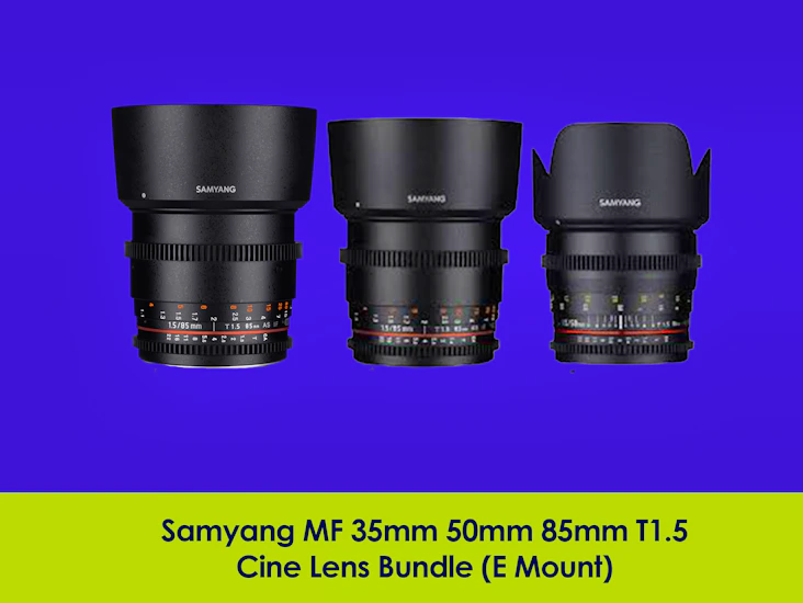 Samyang mf 35mm 50mm 85mm t1.5 cine lens bundle (e mount)