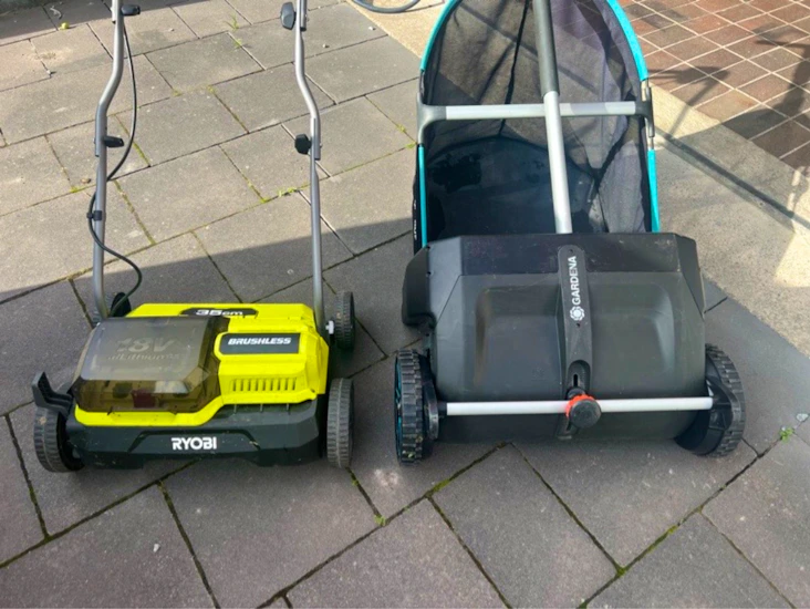 Mossrivare (batteridriven) + uppsamlare