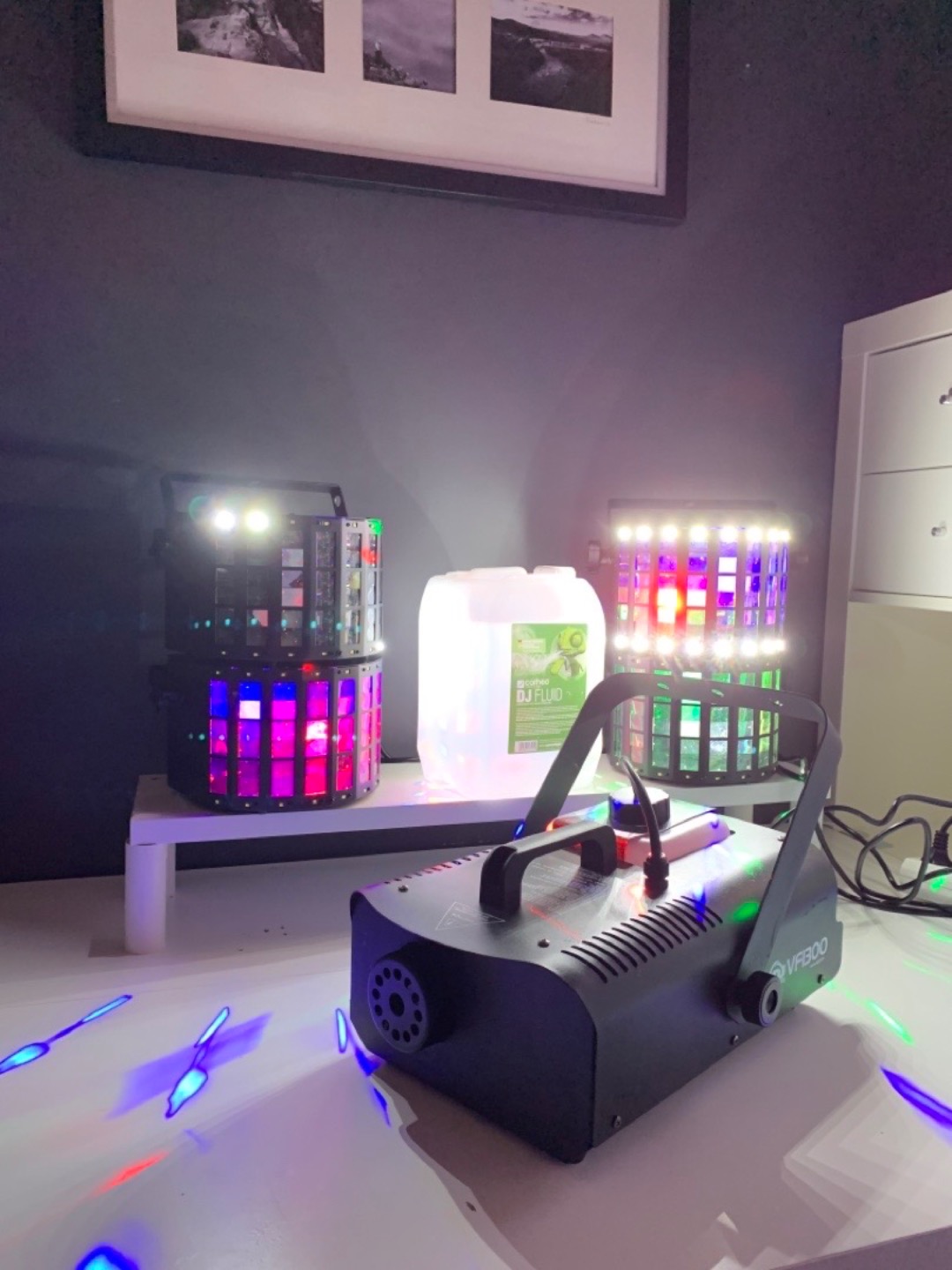 Røykmaskin + strobelys!!