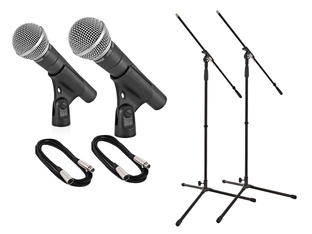 2st shure sm58 + mikrofonstativ (frakt möjlig)