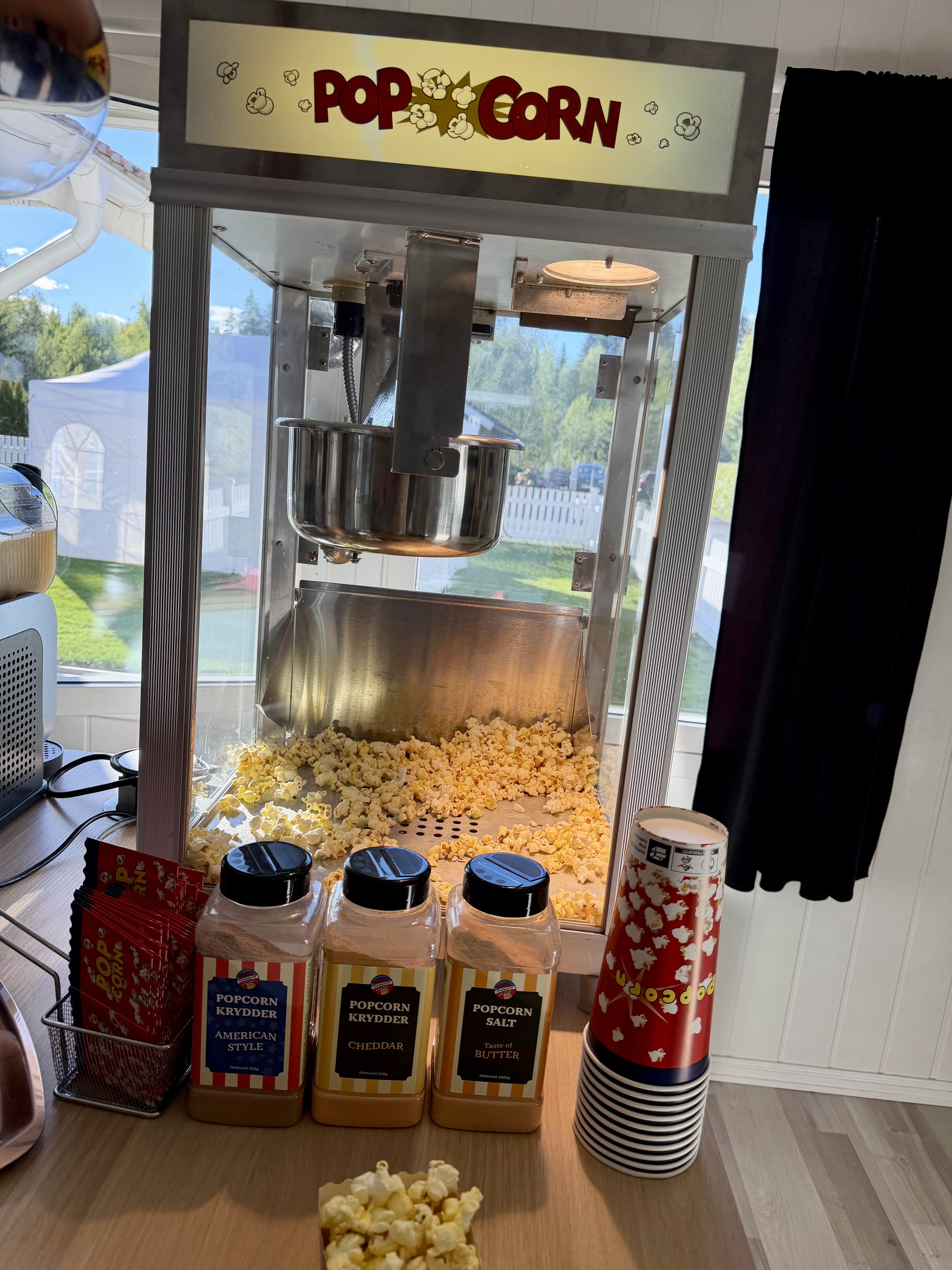 Popcornmaskin, stor retro proffmaskin med stor kapasitet!