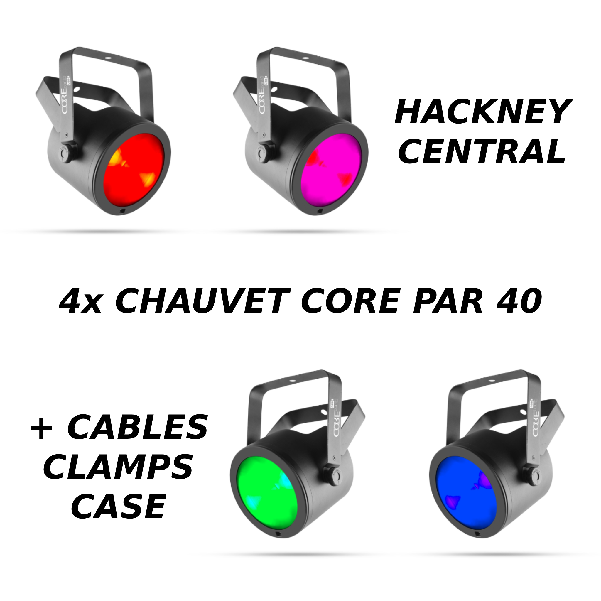 4x chauvet core par 40 led uplighter