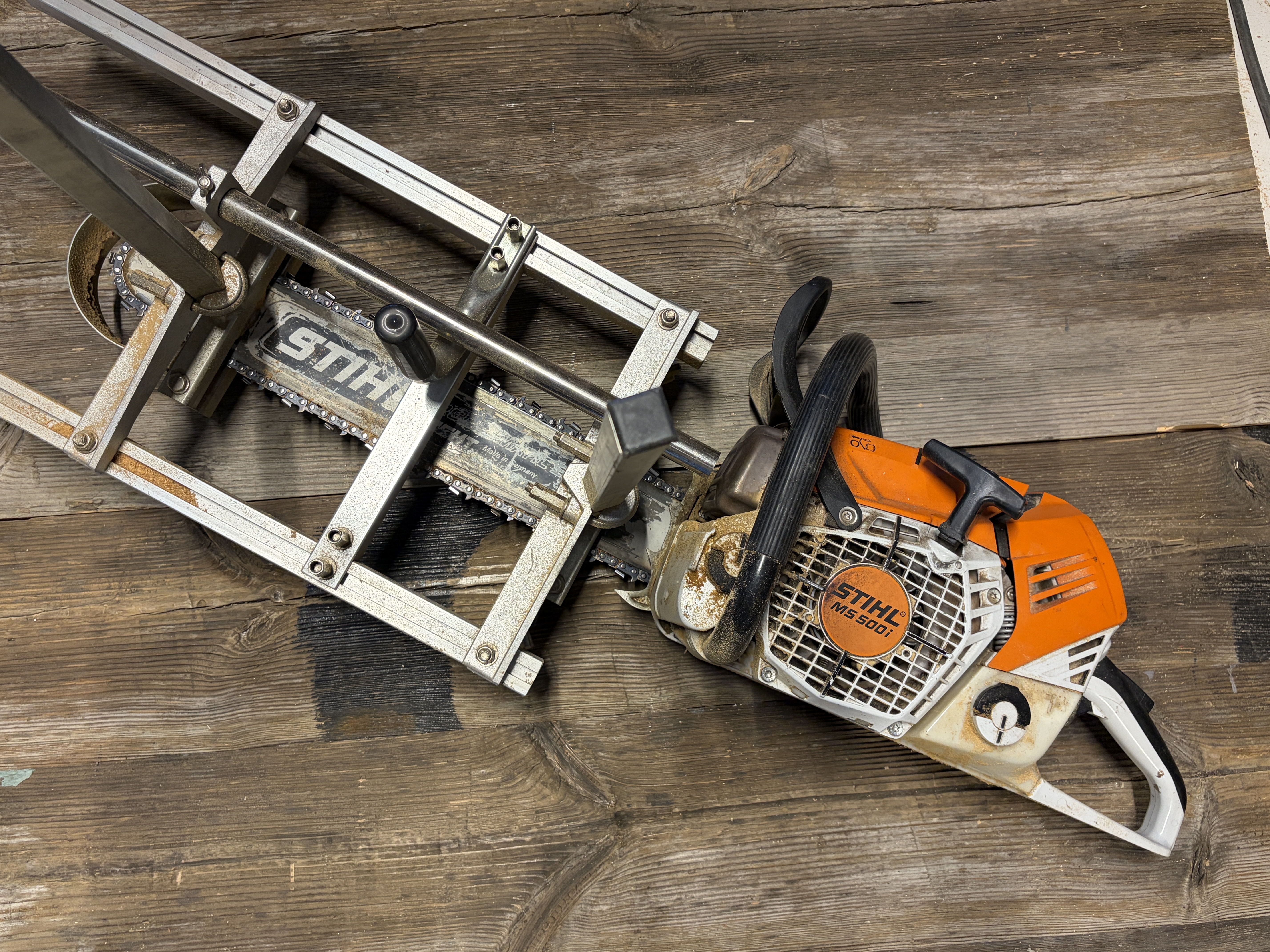 Stihl ms500i + alaskan mill sagbruk
