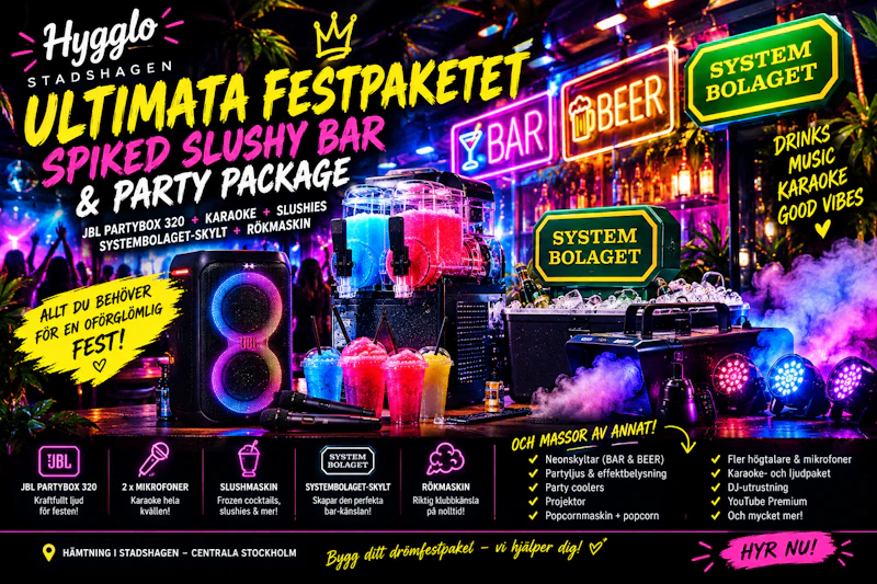 Ultimata festpaketet – spiked slushy bar & party package