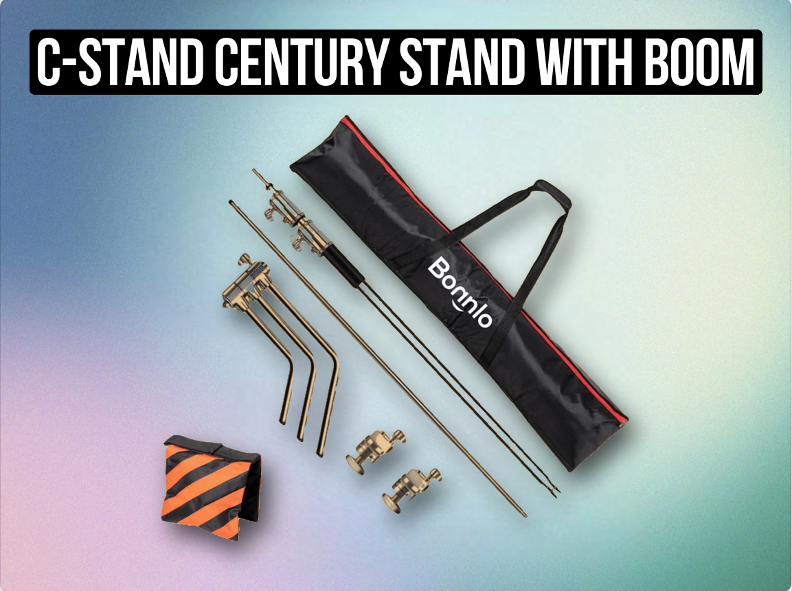 C-stand (century stand) with boom arm & grip heads – light stand for aputure/nanlite 