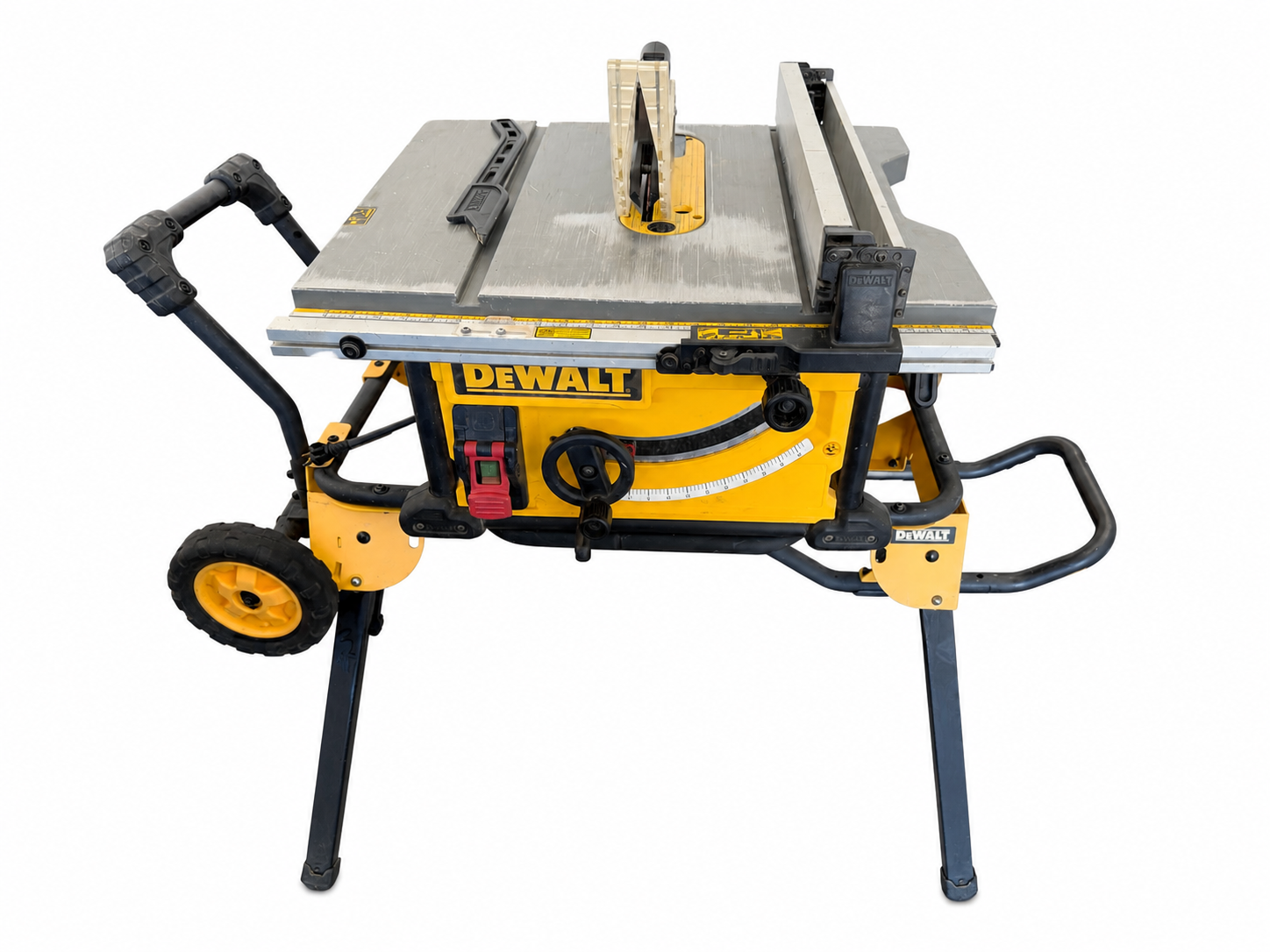 10” jobsite table saw with rolling stand dewalt rental