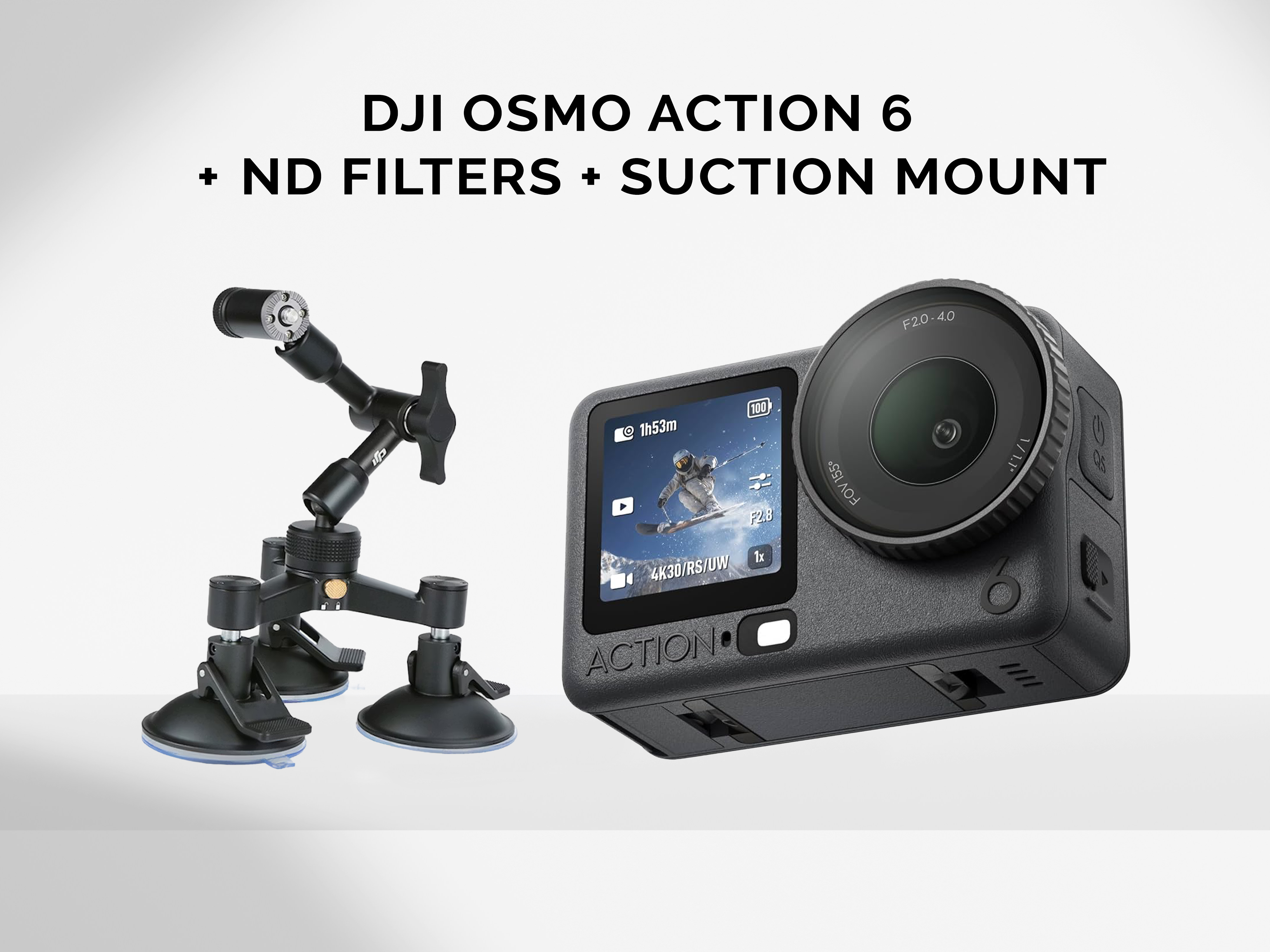 Dji osmo action 6 and car suction mount gopro style camera