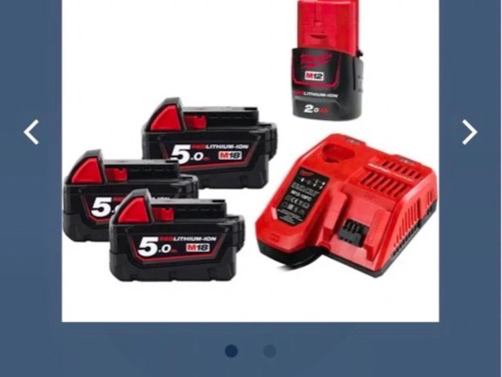 5 m18 milwaukee batterier + laddare