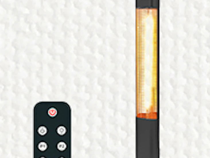 Senelux electric infrared patio heater 2000w with tripod | ip65 water-resistant radiant heater for indoor & outdoor | remote control, timer & 9 heat levels | led display | portable