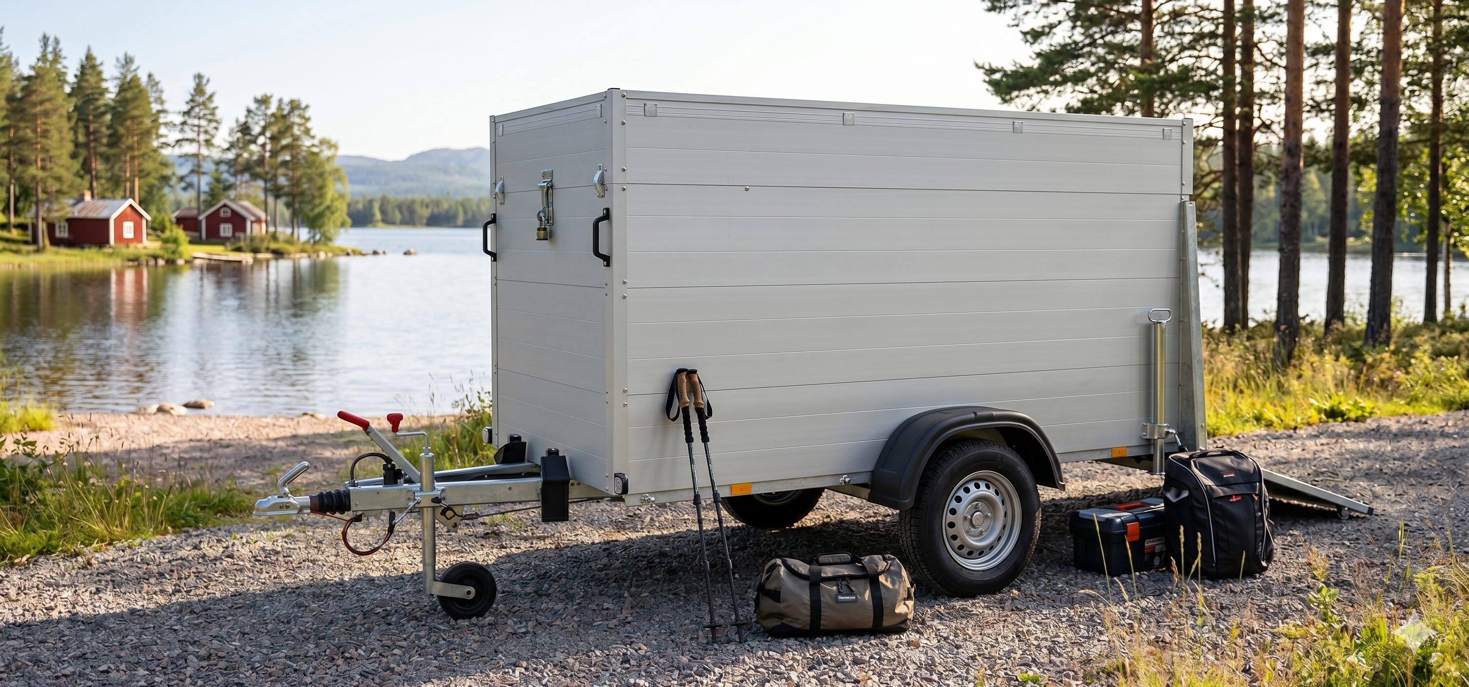 Smidigt flyttsläp / kåpsläp 750kg med ramp – b-körkort! 🚛🔒