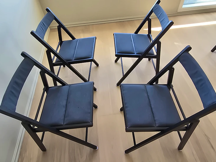 4stk frösvi klappatstoler med integrert puter i rygg og sete