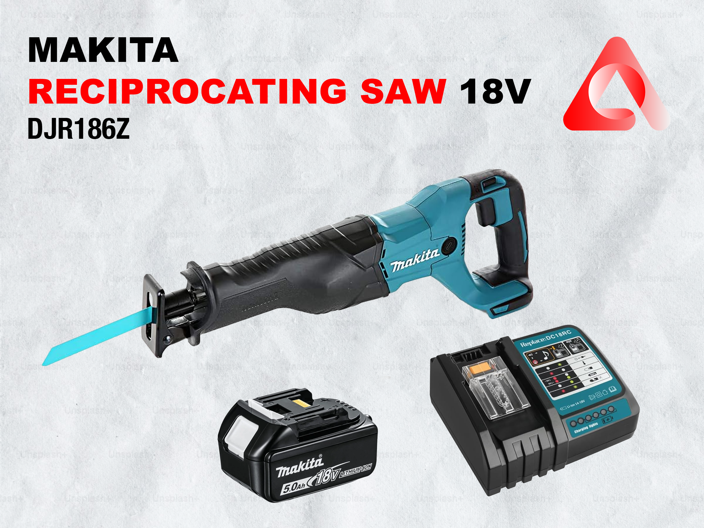 Makita reciprocating saw djr186z 18v  - with battery & charger