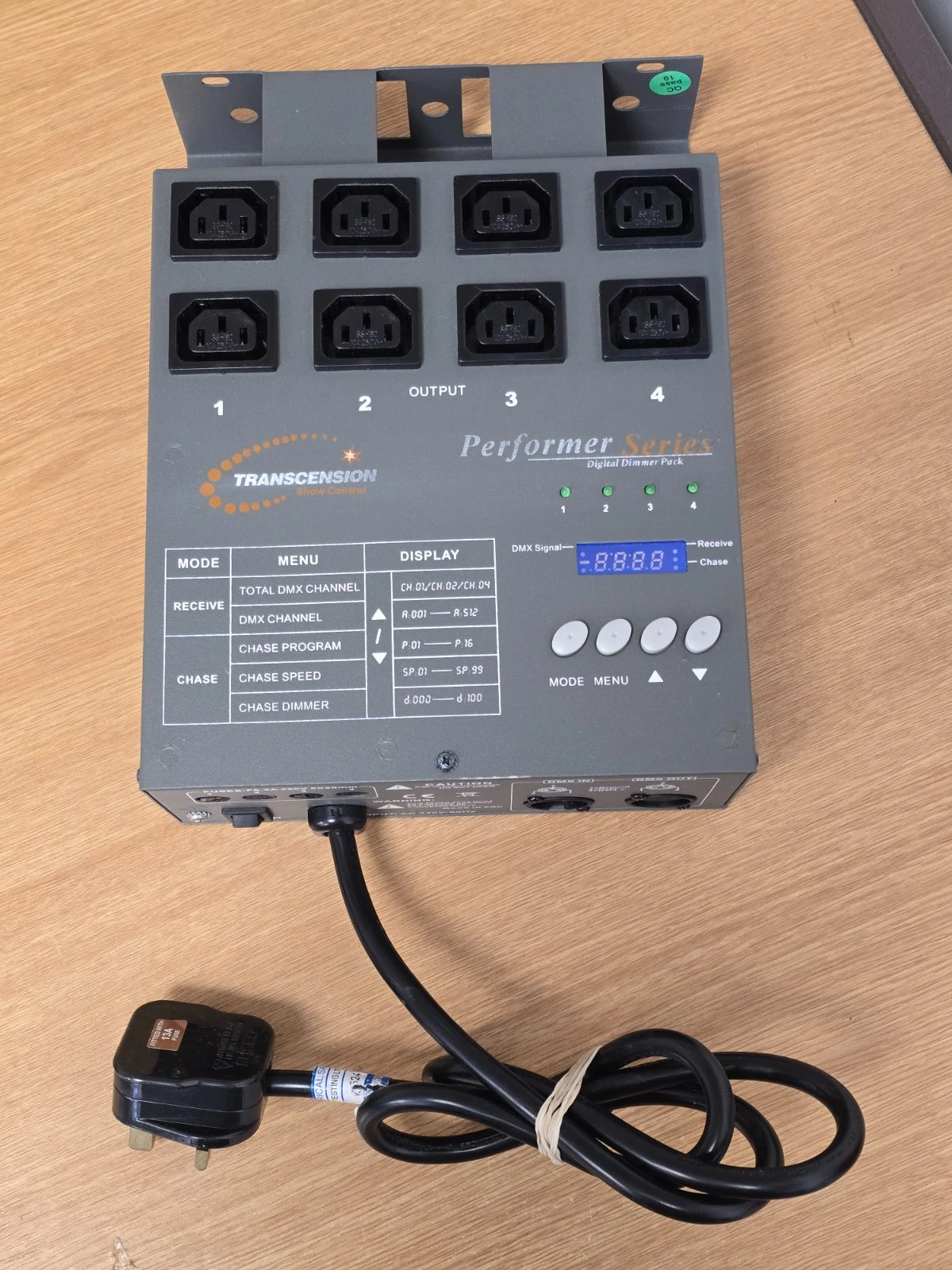 Transcension digital 4 channel dmx dimmer pack - stage & event lighting