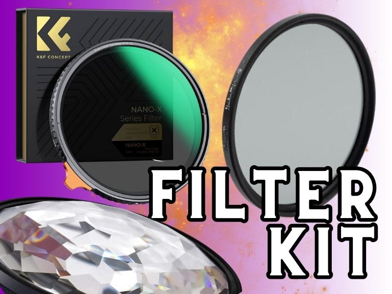 Filter kit (black diffusion 1/4, variable nd 2-32, kaleidoscope) with step rings