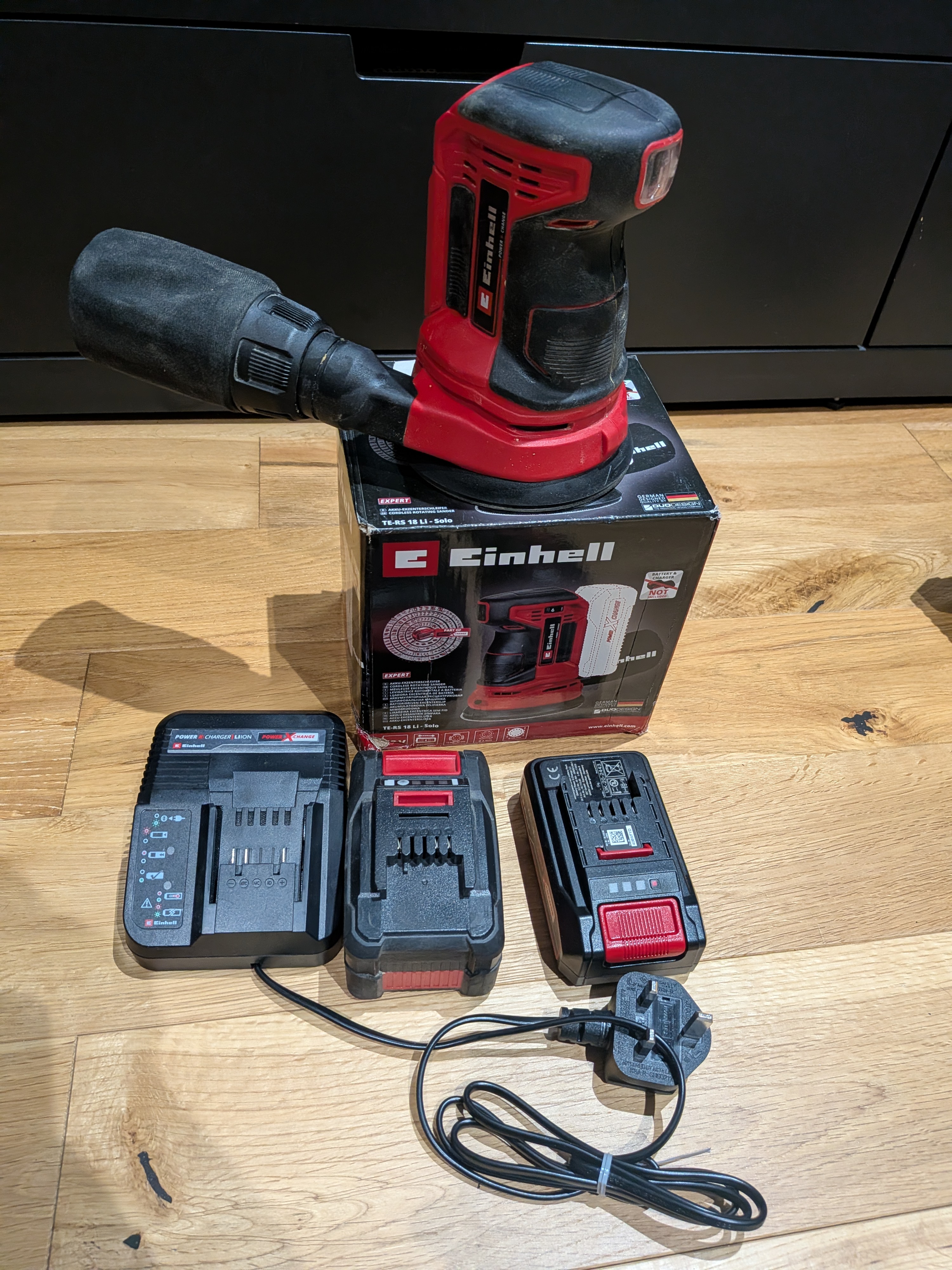 Einhell power x-change te-rs 18 li solo cordless random orbital sander