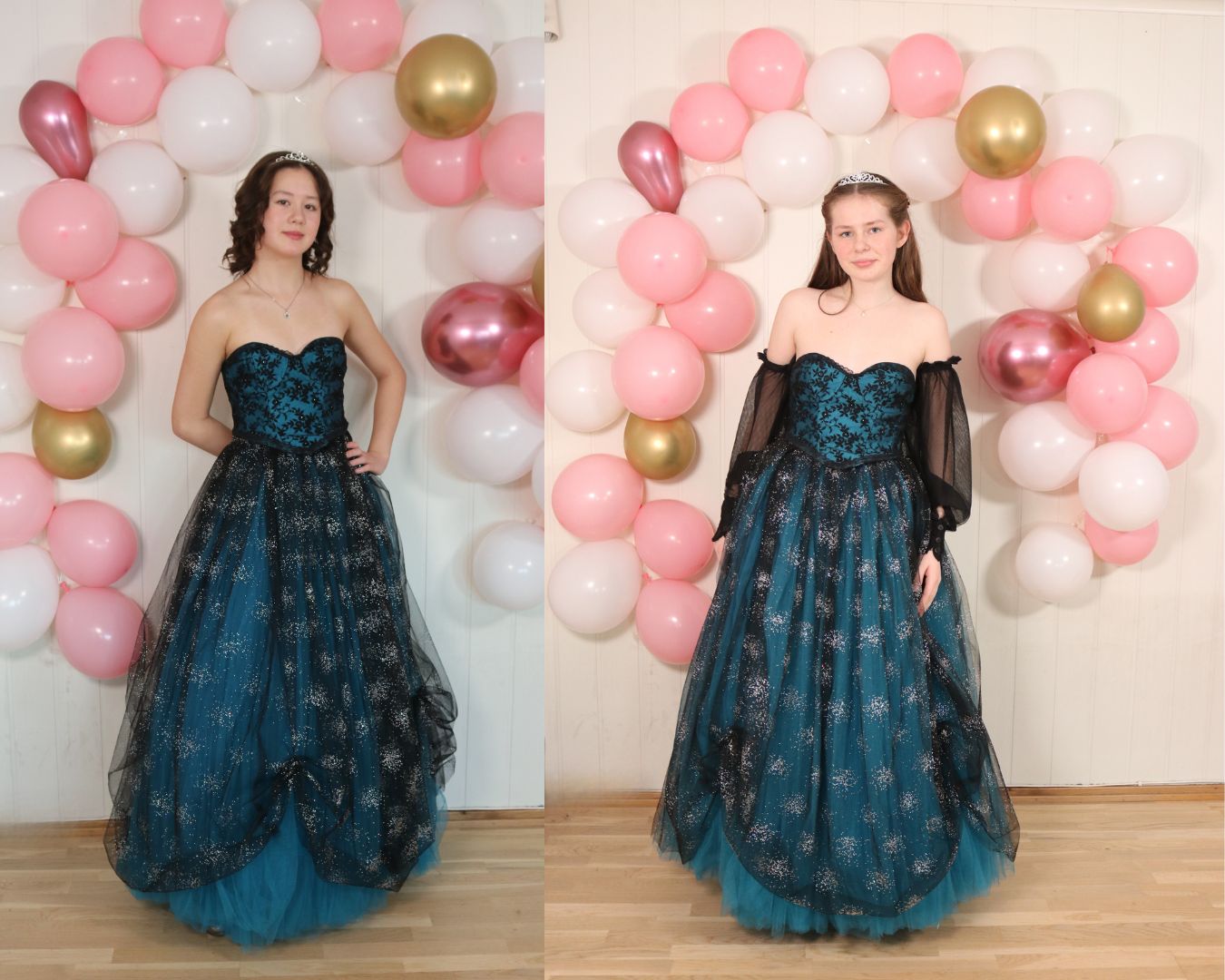 Ballkjole i justerbar størrelse