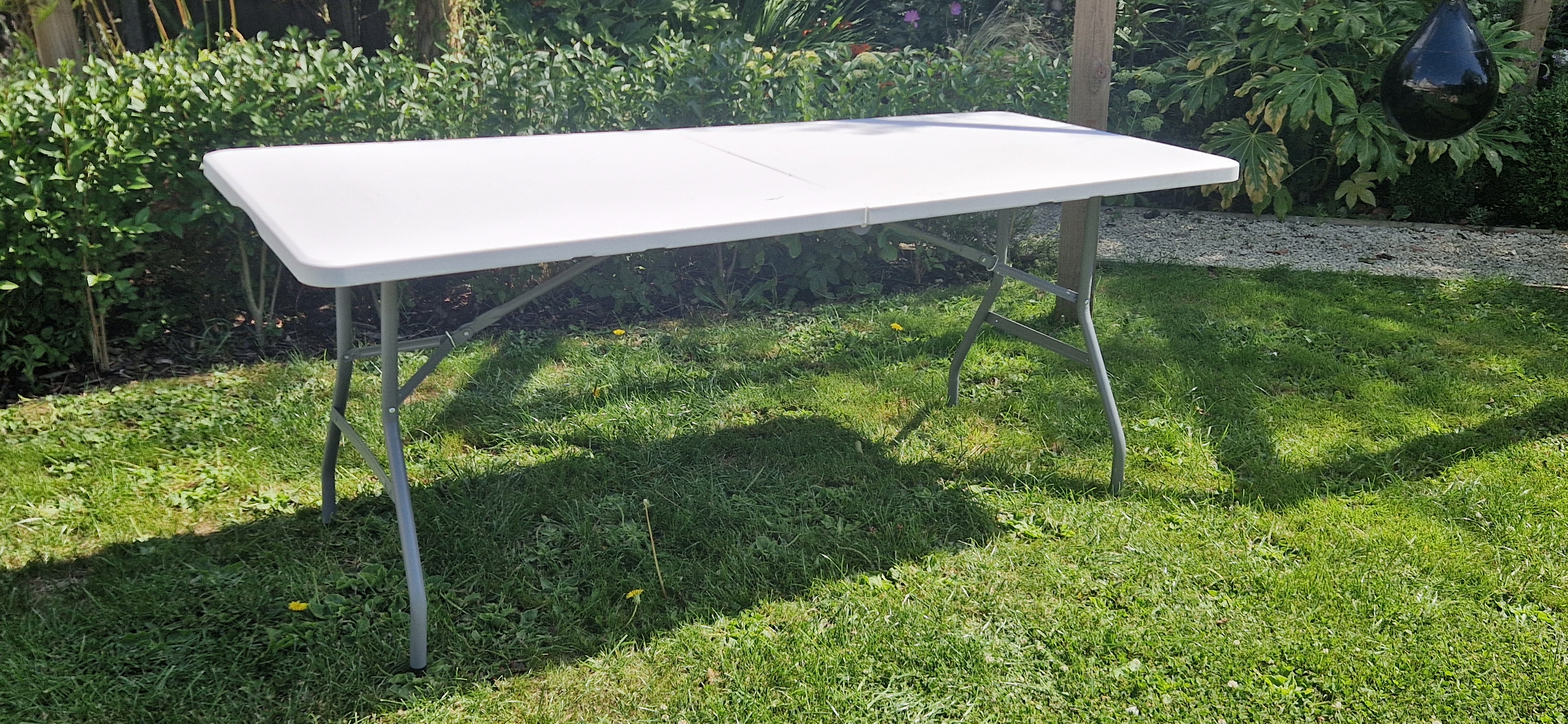 White folding tables x2