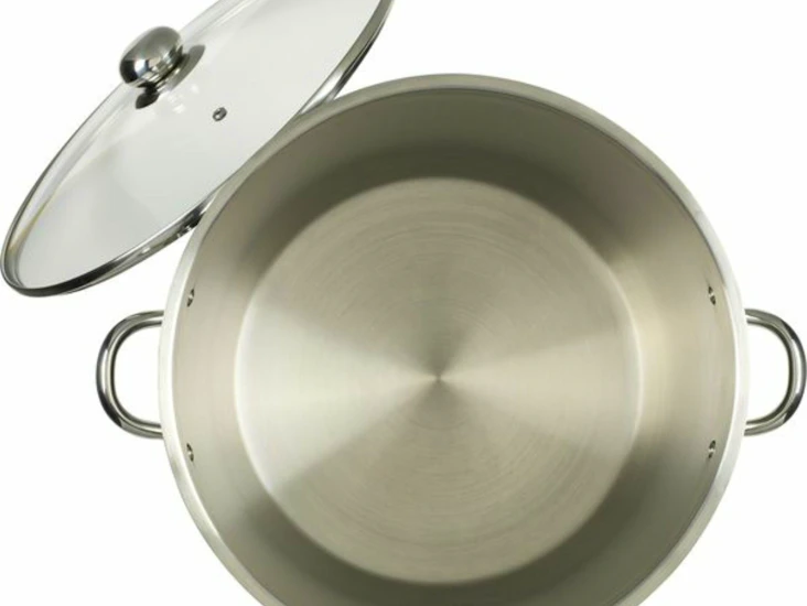 Rostfri gryta med glaslock 30liter