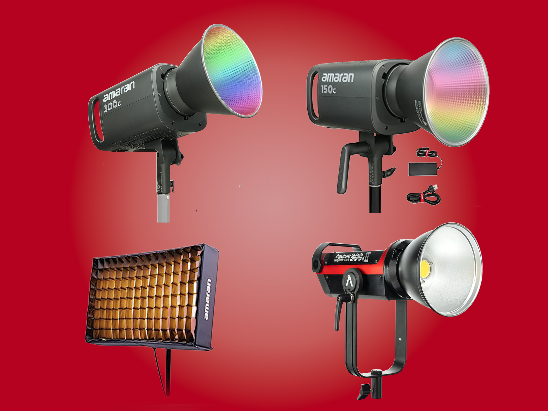 4 light package - aputure 300dii, 300c, 150c, 21x