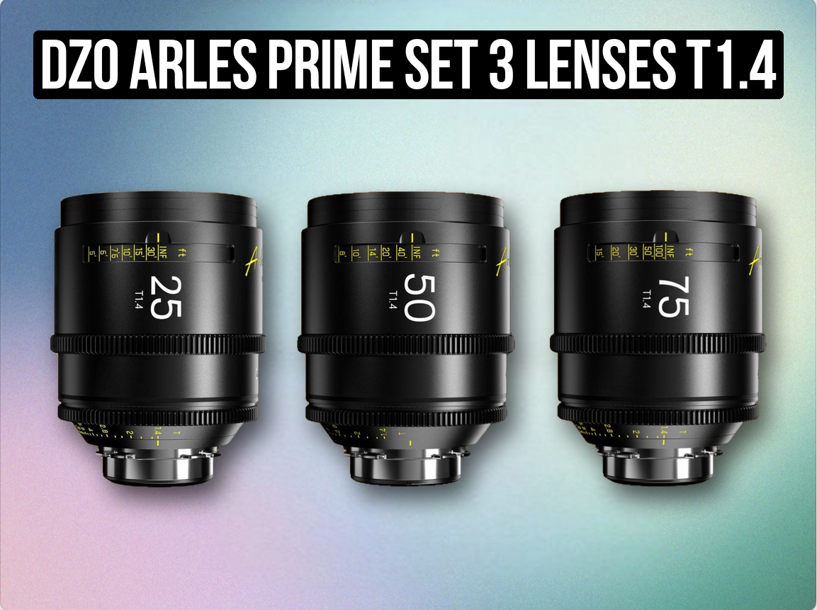 Dzo arles prime set 3 lenses t1.4 25,50,75mm dzofilm pl mount (e,l,x,rf) digital cinema lens full frame vista vision coverage
