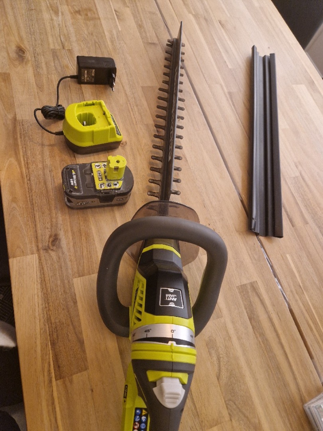 Häcksax ryobi, +laddare och batteri