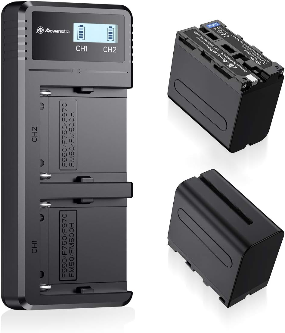 New - set of 2 npf batteries + charger