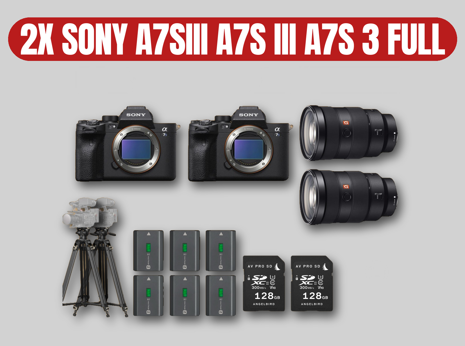 2x sony a7s iii full frame camera kit | 24-70mm g master lenses / smallrig tripods / a7s3
