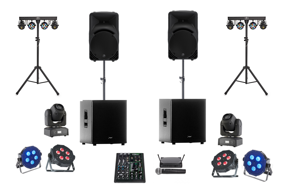 Høyttaler og partylys 