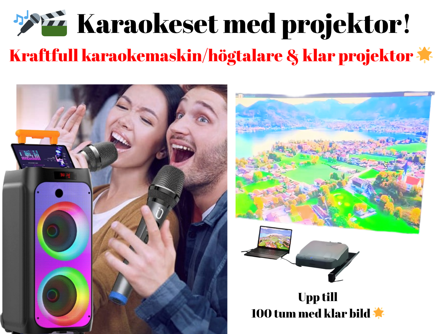 2: karaokepaket & projektor – för fest, kalas & event!