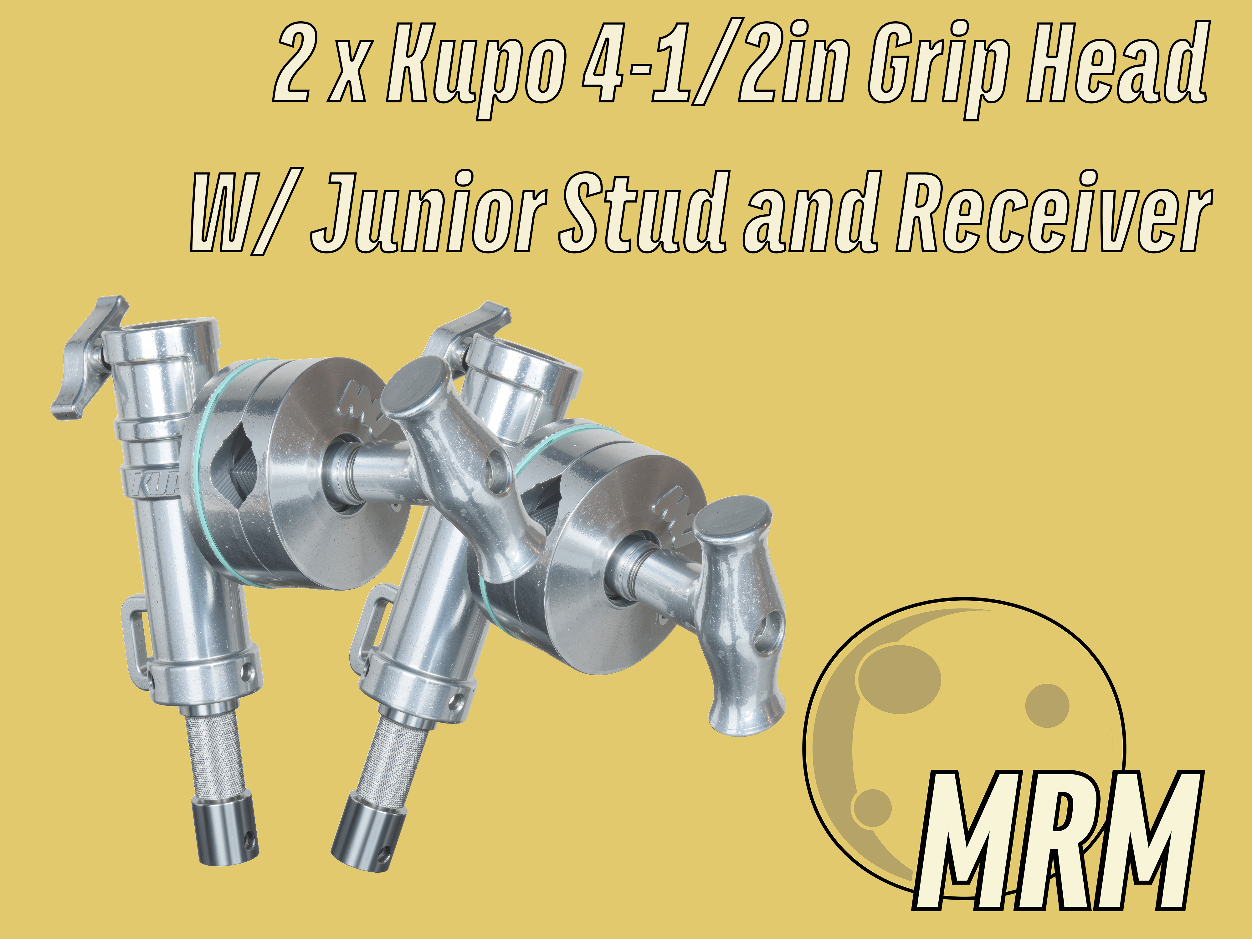 2 x kupo 4-1/2in (lollipop) grip head w/ junior stud and receiver