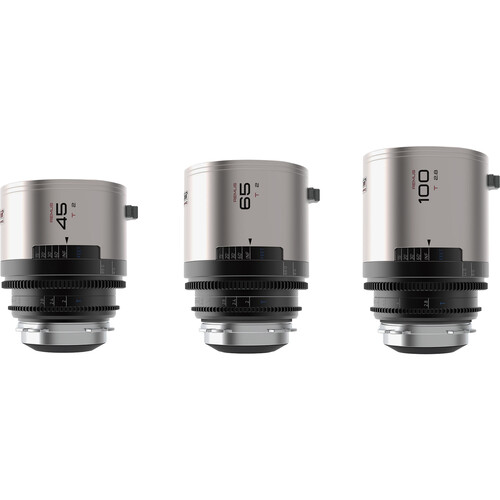 Blazar lens remus 45/65/100mm t2.0 full-frame 1.5x anamorphic 3-lens kit with case (arri pl, silver flare)
