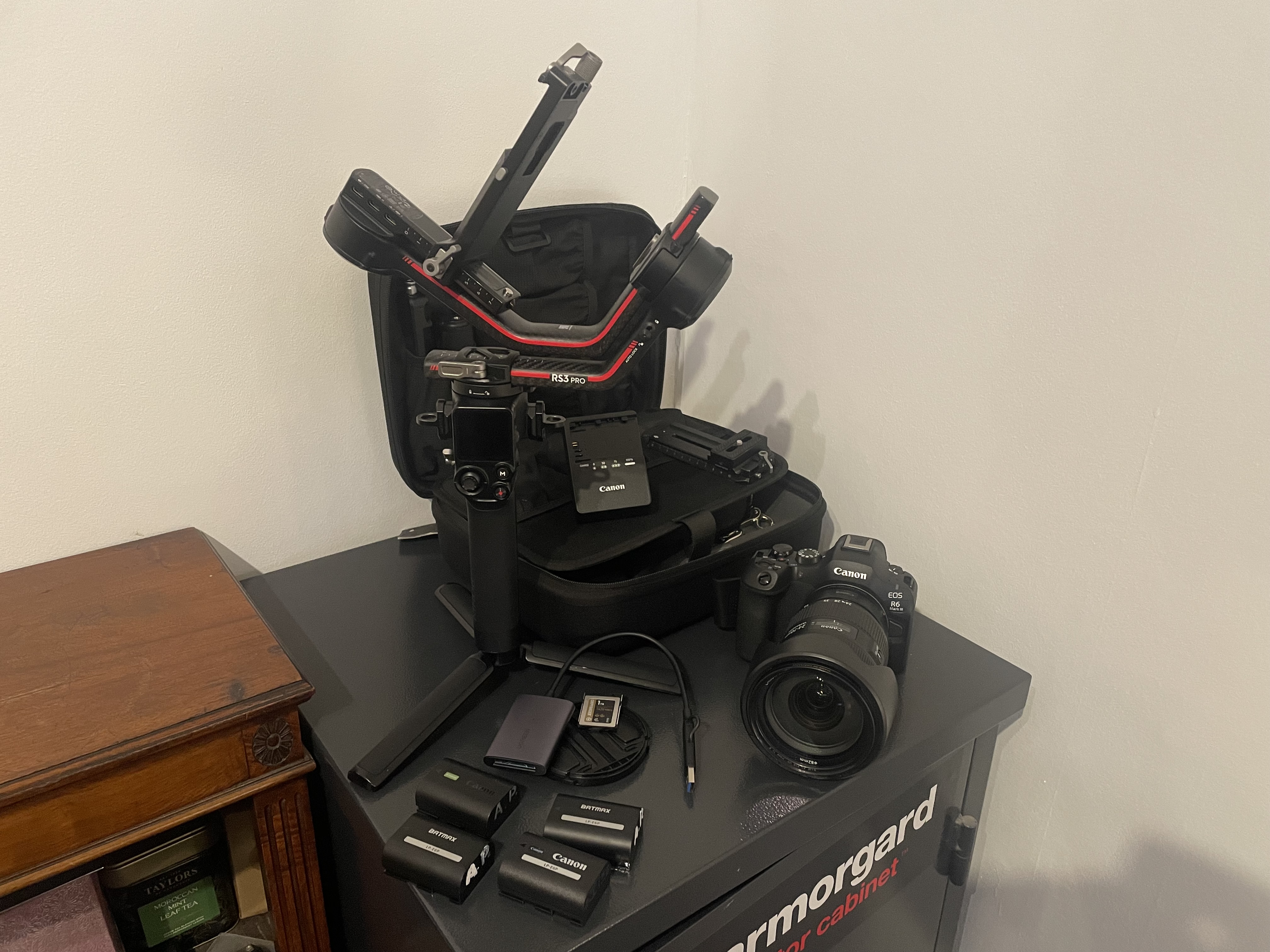 Canon r6 mark iii with ef 24-70 f2.8 lens with dji ronin rs3 pro gimbal
