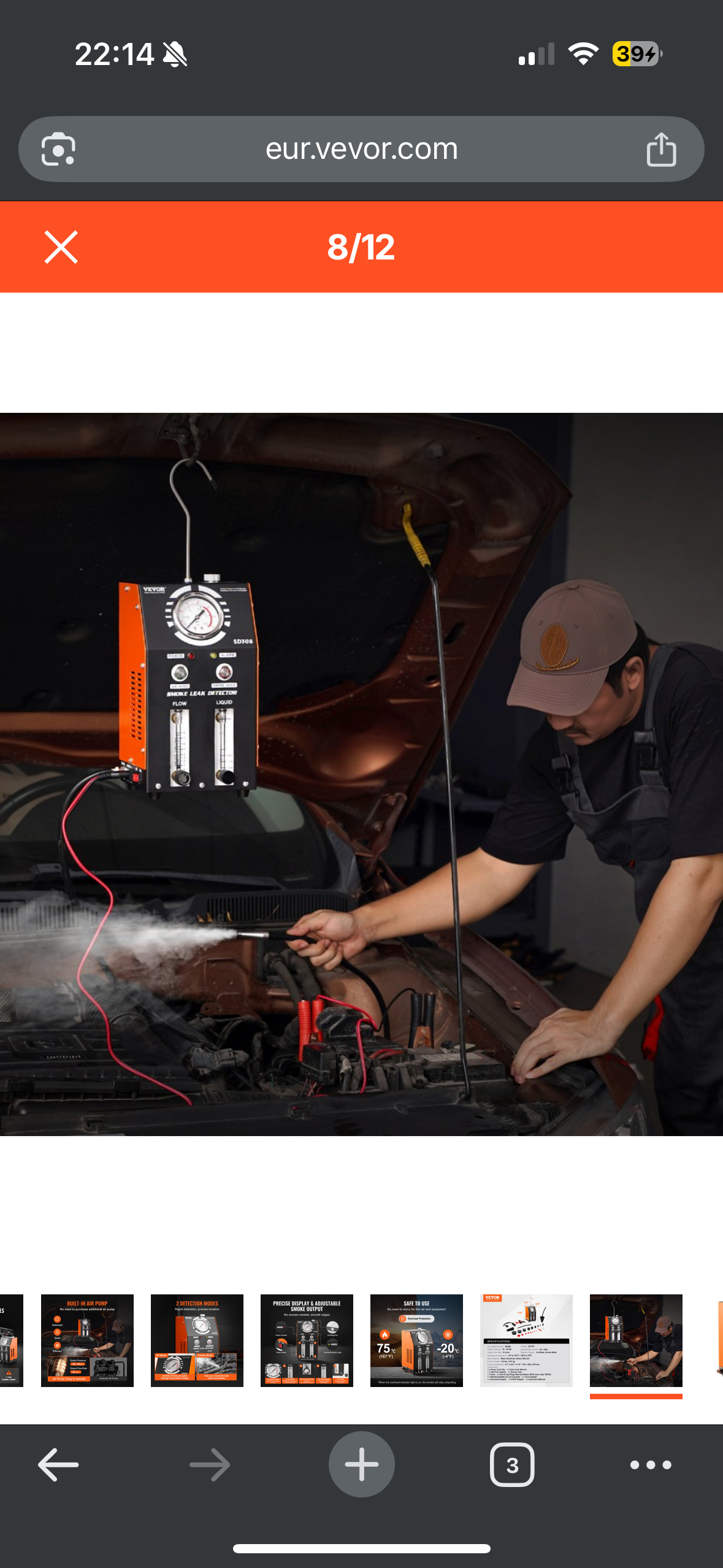 Vevor røykmaskin til feilsøking av luftesystem