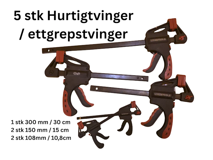 5 stk hurtigtvinger / ettgrepstvinger / trigger clamp