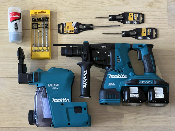 Makita borhammer 2x18v dhr281zwj kombihammer m/hammerbor