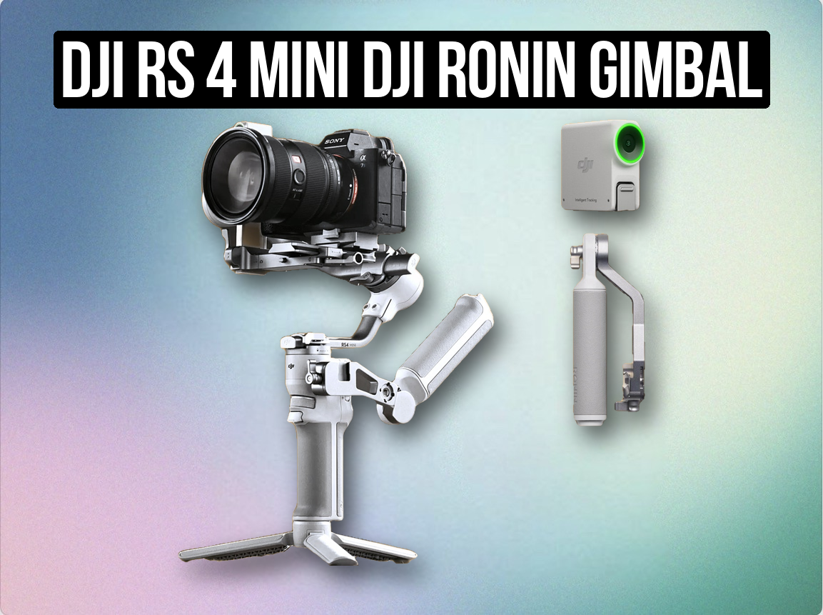 Dji rs 4 mini  dji ronin gimbal gimble stabilizer pro combo set + ai auto tracking module + handle 