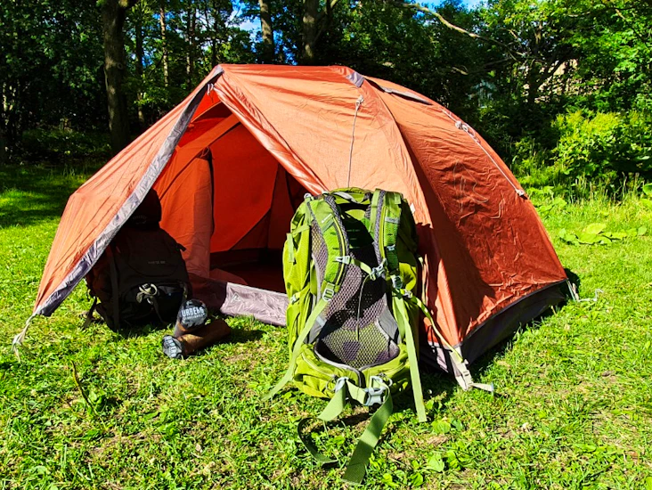 Tvåmannatält,liggunderlag, 65l ryggsäck
