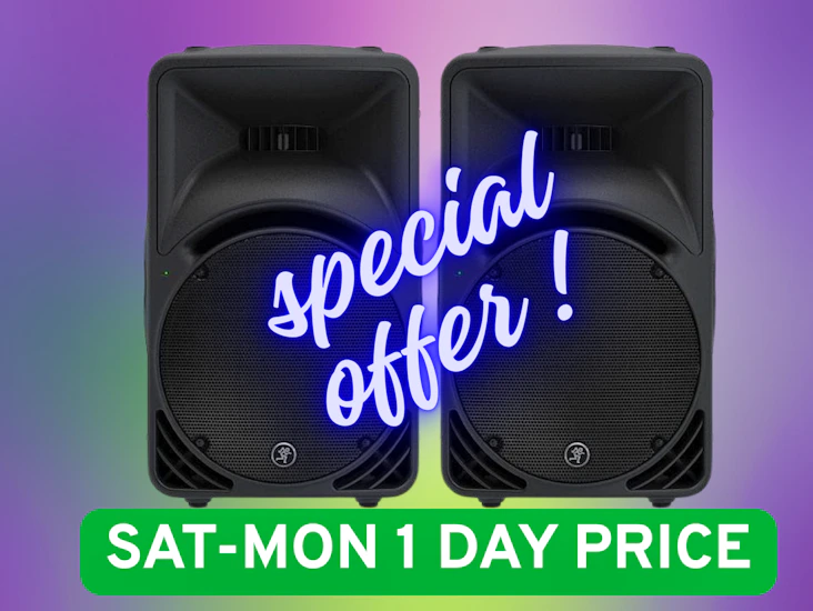 2x speakers + tripod + xlr wire - mackie 450 pa system cheap speakers special offer