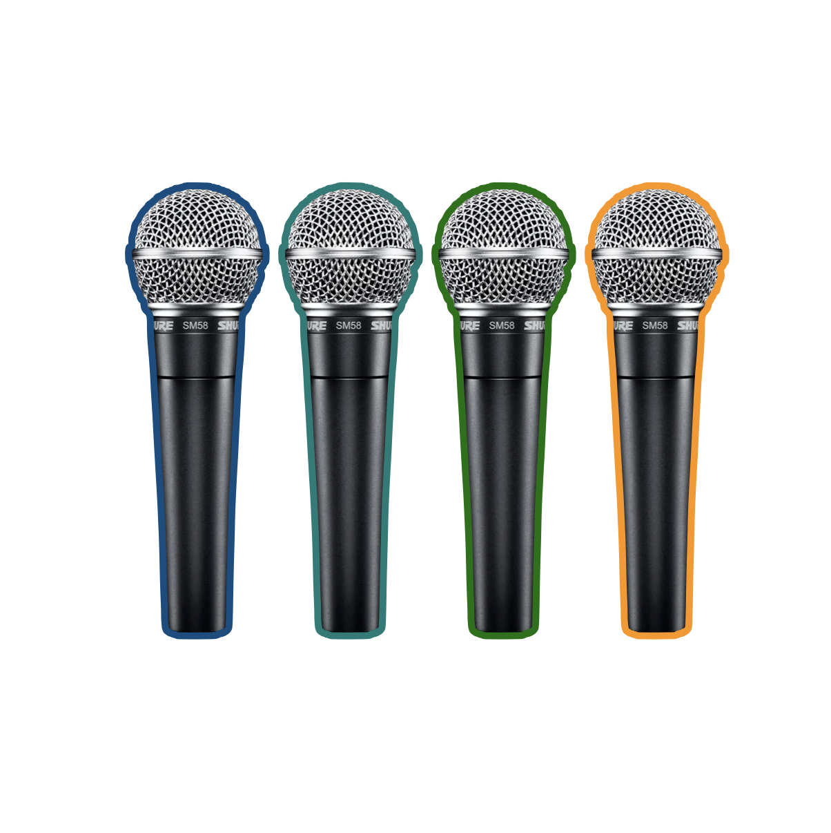 4x shure sm58 + 6m xlr