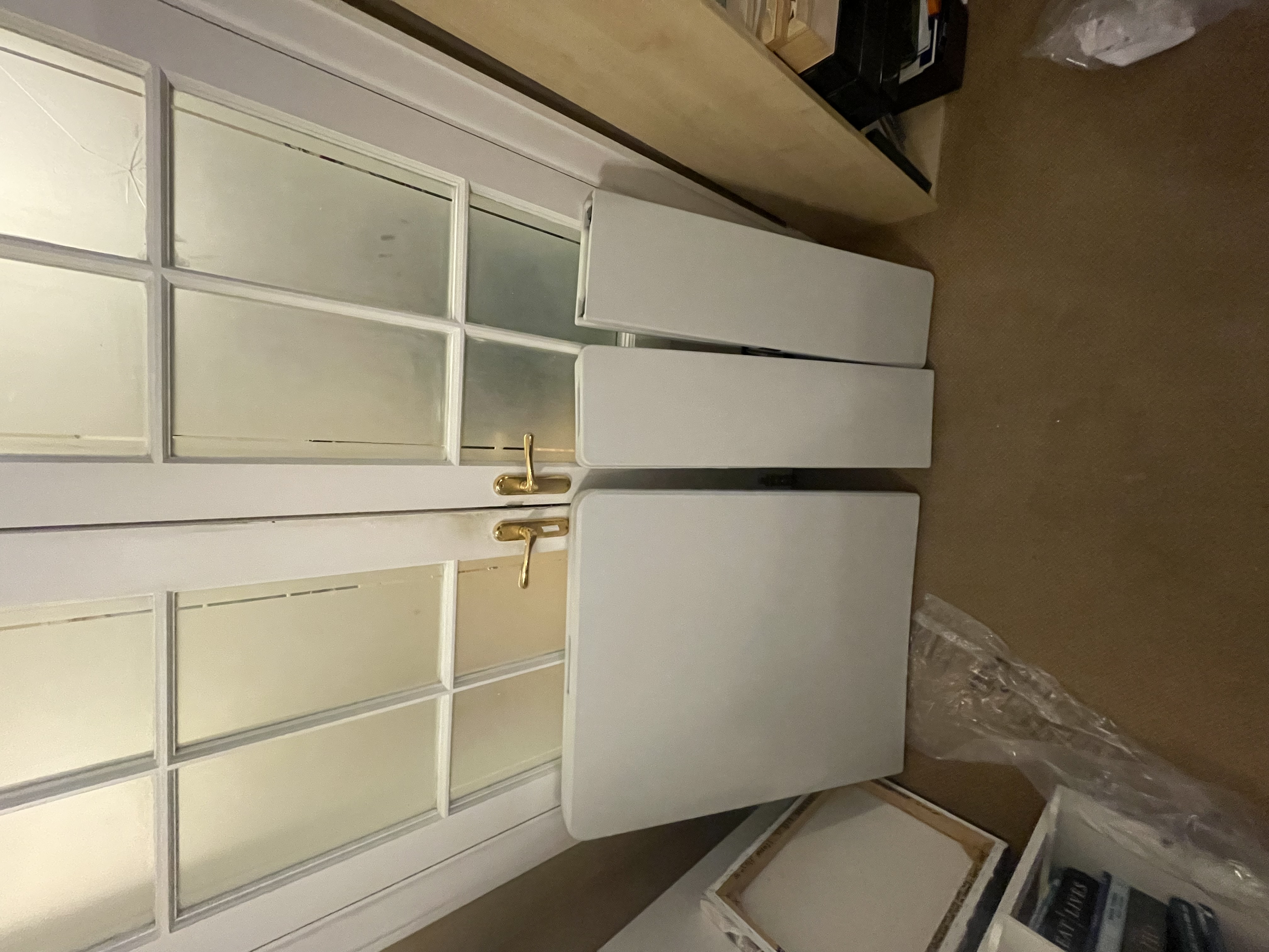 Trestle table and two benches