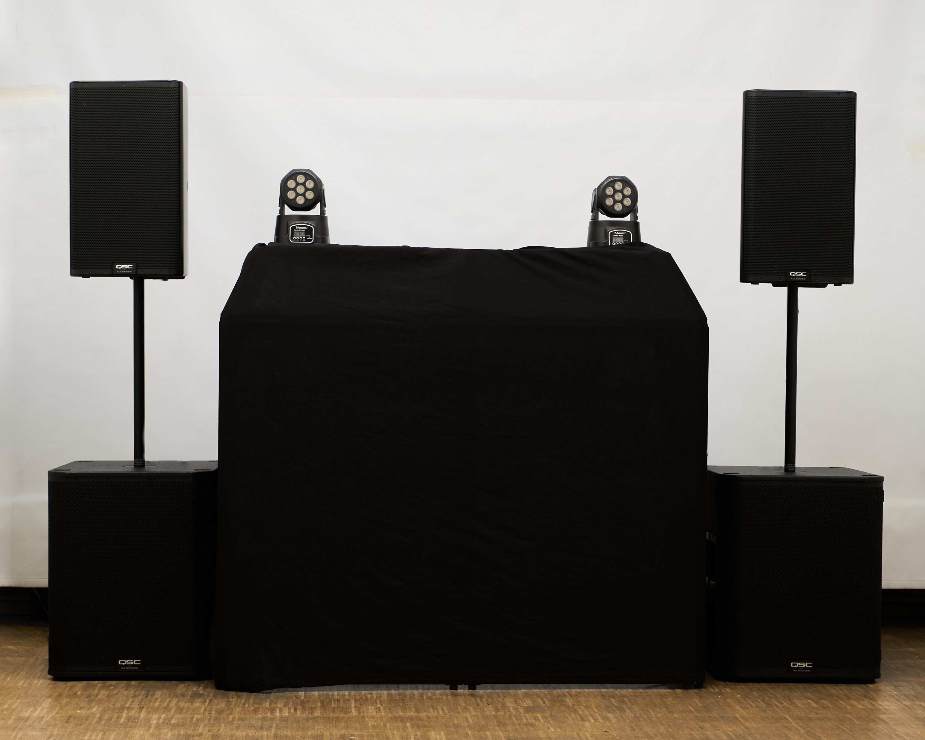 Full qsc pa system, dj equipment, lighting and dj hire (separate bookings
