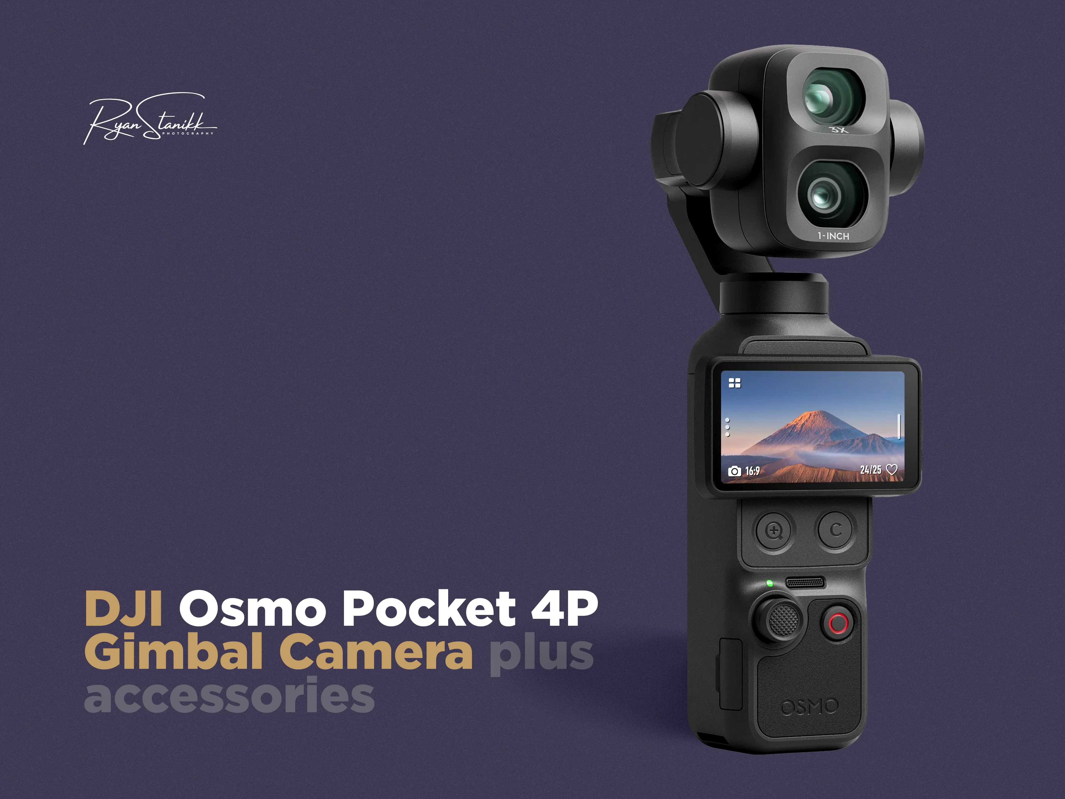Dji osmo pocket 4p gimbal camera (with 2 dji mic mini 2s, cage, nd filters and