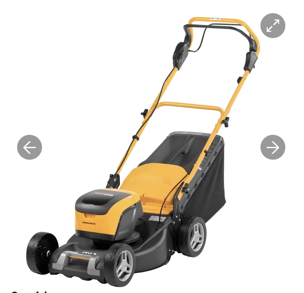 Stiga batteridrevet gressklippet collector 48s