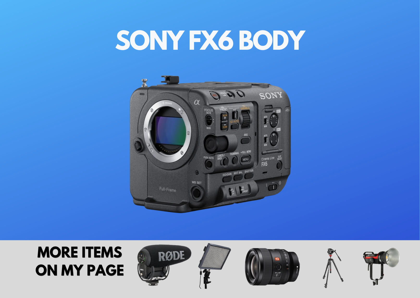 Sony fx6 full-frame cinema camera (body only) 