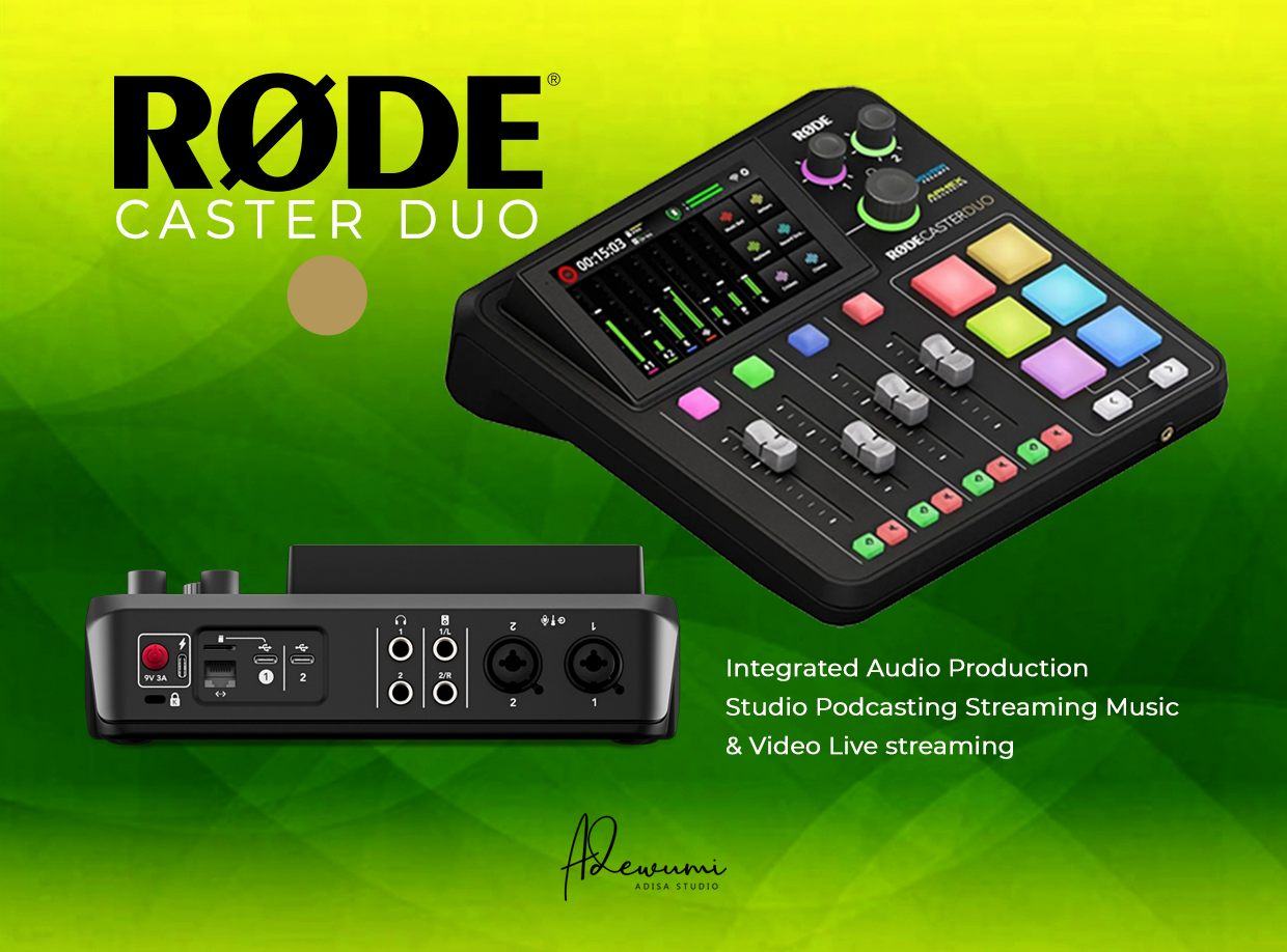 Rodecaster duo integrated audio production studio podcasting